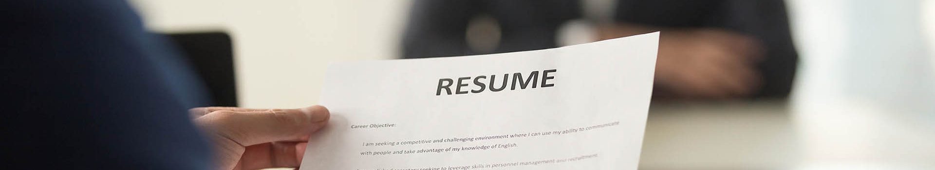 hand holding resume